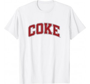 Coca Cola Coke High School Font Varsity Style Classic Logo T-Shirt